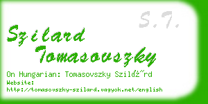 szilard tomasovszky business card